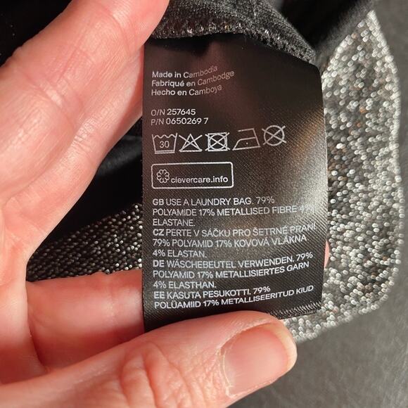 H&M Divided NWOT Womens S Glam Silver Glitter Halter Neck Bodysuit Party Holiday - Picture 5 of 7